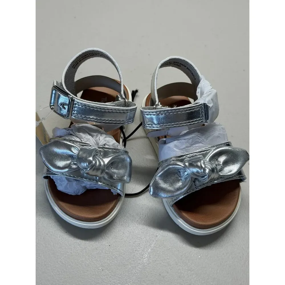 NEW! Thereabouts Lil Ruby 6M Silver Girls Summer Shoes Sandals